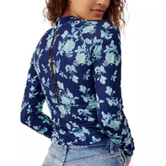 NWT Free People | Dinner Party Top Color: Blue - Picture 8 of 9